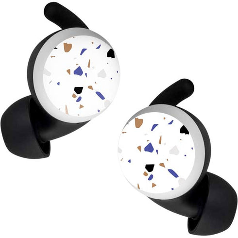 White Terrazzo Google Pixel Buds Skin